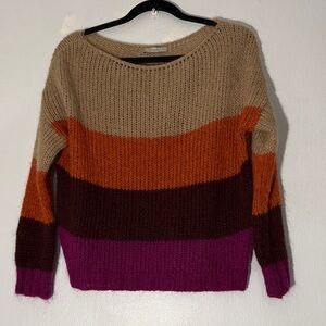 Niccolai Knit Sweater wool and mohair Colorblock Women's small